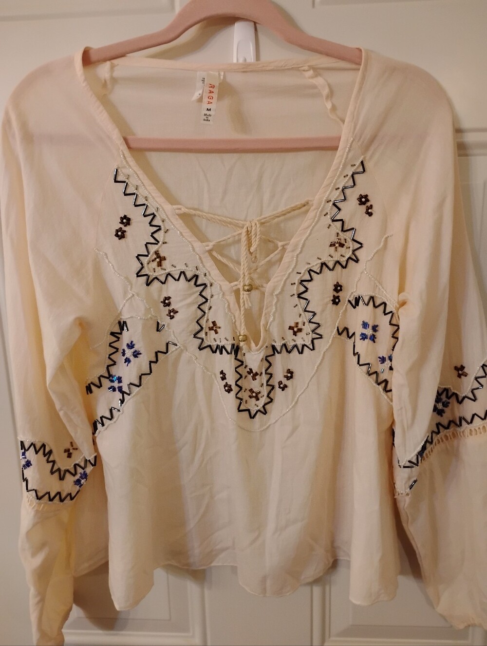Peasant Top Made In India. Feminine And Fairy Look.